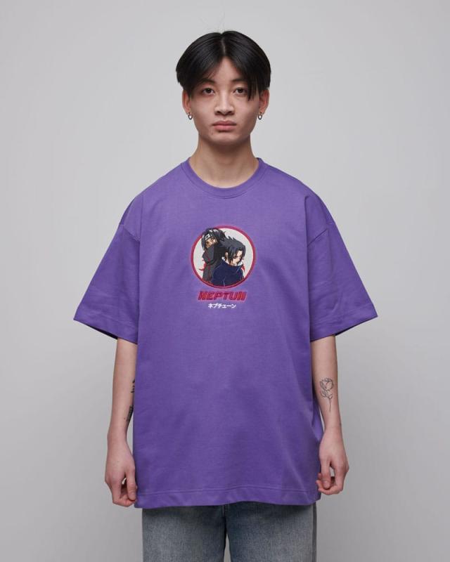 Naruto Shippuden T-Shirt Graphic Purple Size L