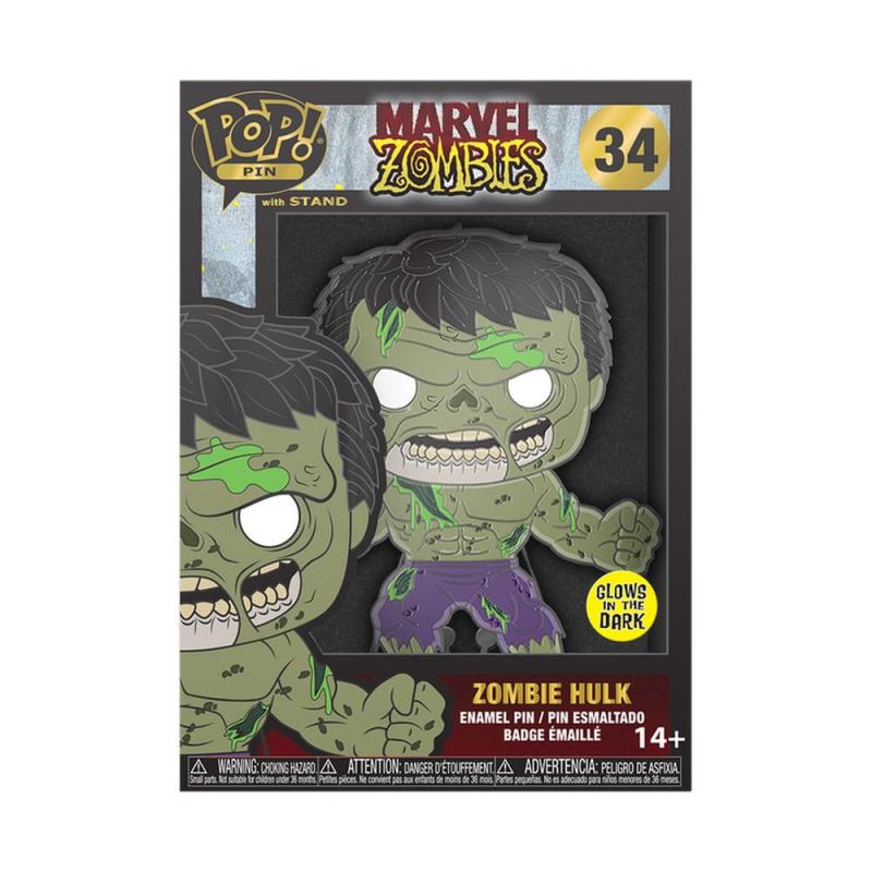 Marvel Zombie Loungefly POP! Enamel Pin Hulk (Glow-in-the-Dark) 10 cm