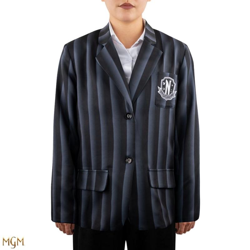 Wednesday Jacket Nevermore Academy black Striped Blazer Size M