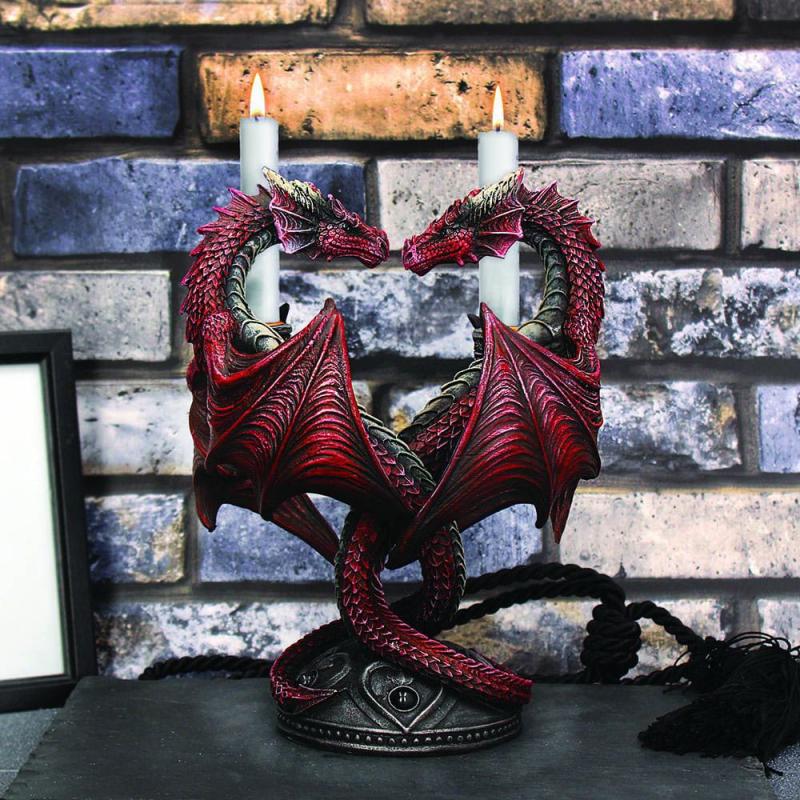 Anne Stokes Candle Holder Dragon Heart Valentine's Edition 23 cm