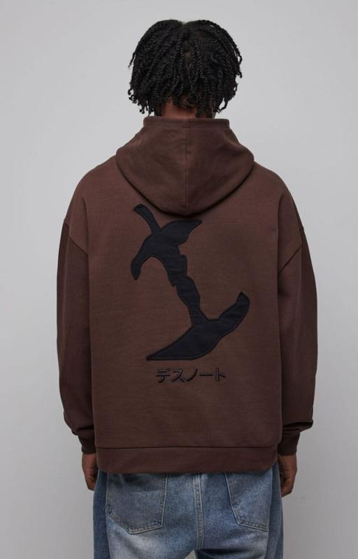 Death Note Hooded Sweater Graphic Brown Size XL