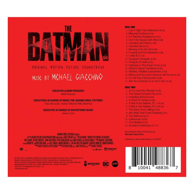 The Batman Original Motion Picture Soundtrack by Michael Giacchino 2xCD