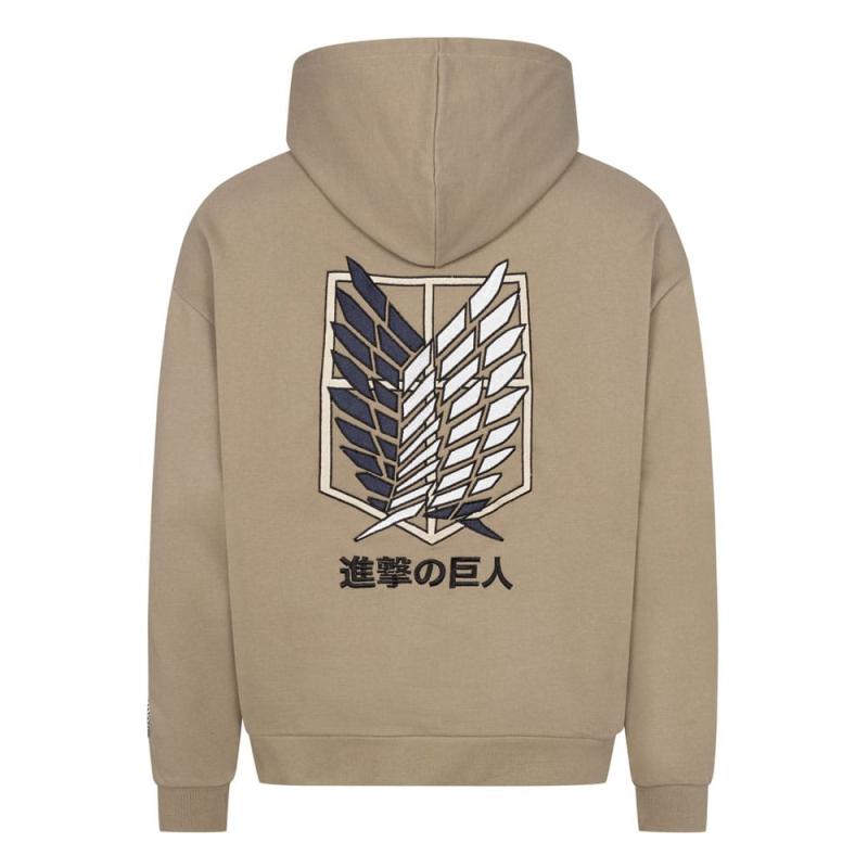 Attack on Titan Hooded Sweater Graphic Khaki Size M