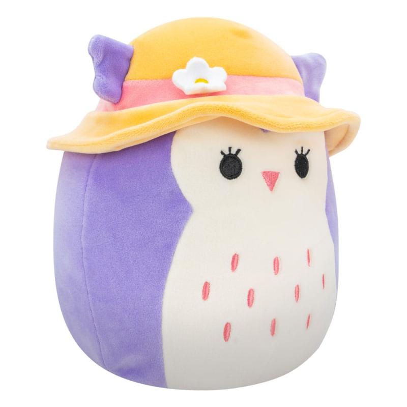 Squishmallows Plush Figure Purple Owl with Sun Hat Holly 18 cm