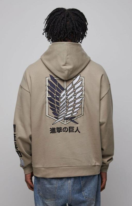 Attack on Titan Hooded Sweater Graphic Khaki Size M