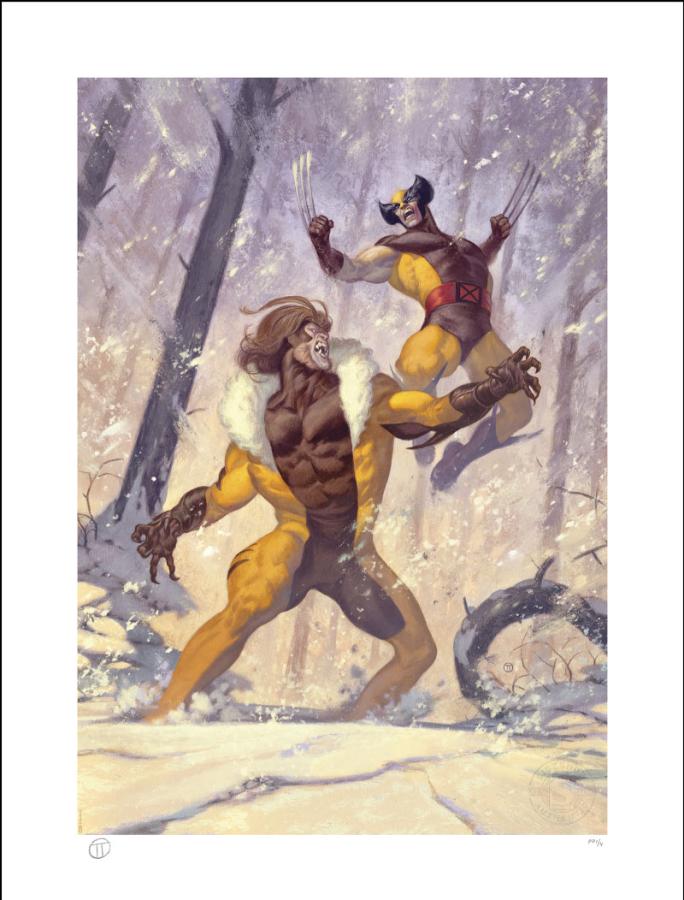 Marvel: Wolverine vs Sabretooth 46 x 61 cm Art Print - Sideshow Collectibles