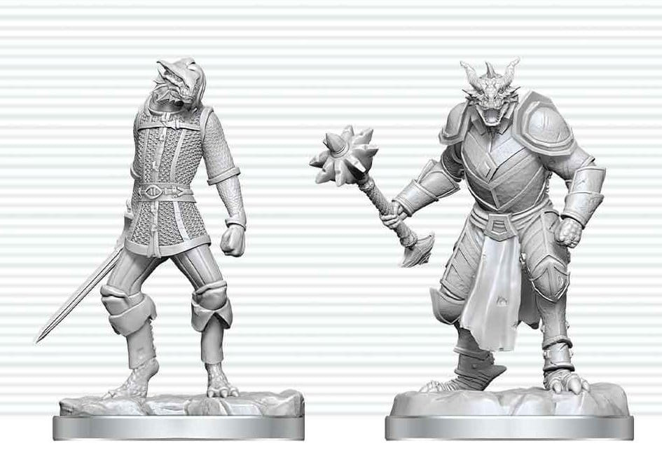 Dungeons & Dragons Nolzur's Marvelous Miniatures Unpainted Miniature Dragonborn Paladin & Dragonborn