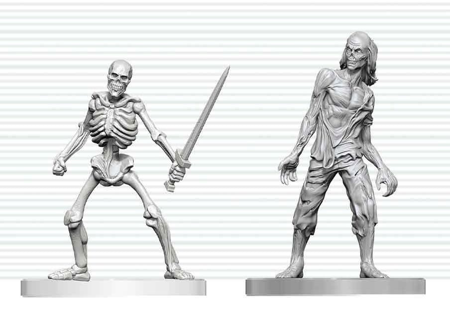 Dungeons & Dragons Nolzur's Marvelous Miniatures Unpainted Miniature Zombie & Skeleton 14 cm