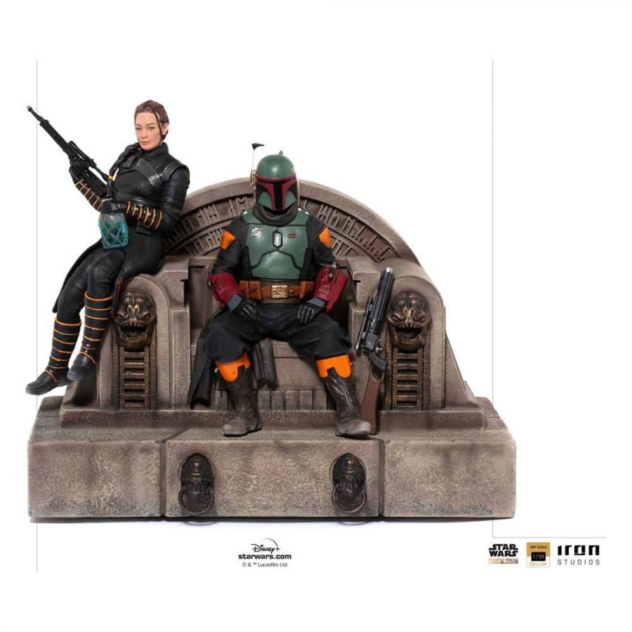 Star Wars The Mandalorian: Boba Fett & Fennec on Throne 1/10 Statue - Iron Studios