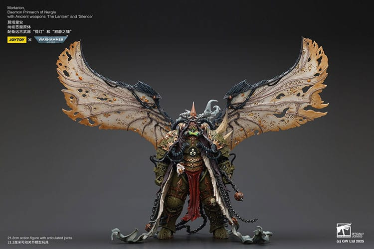 Warhammer 40k Action Figure 1/18 Mortarion Daemon Primarch of Nurgle with Ancient weapons The Lanter
