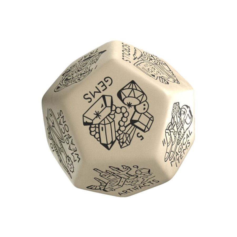 Viridian Jumbo Dice Treasure Generator Die D12 Beige