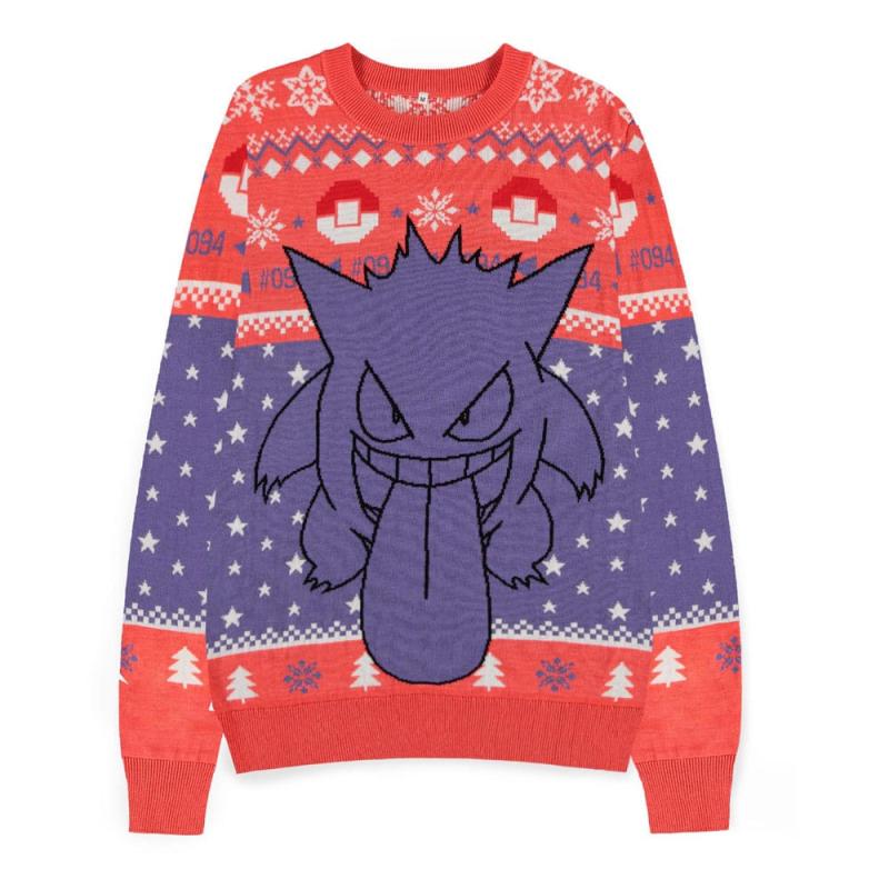 Pokemon Sweatshirt Christmas Jumper Gengar Size L