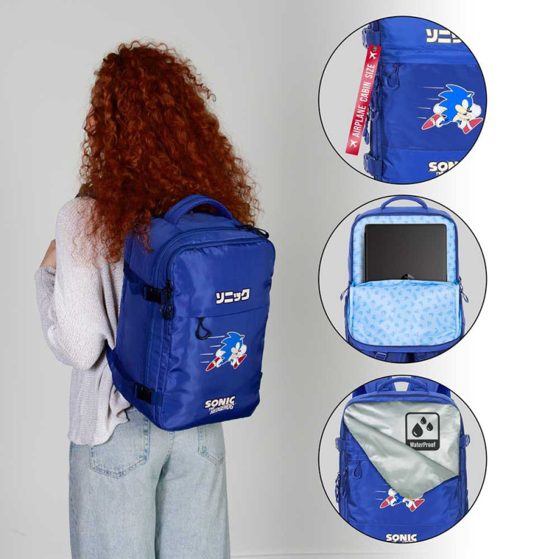 Sonic The Hedgehog Mercury Underseat Cabin Bag Backpack Sega Action Blue 2