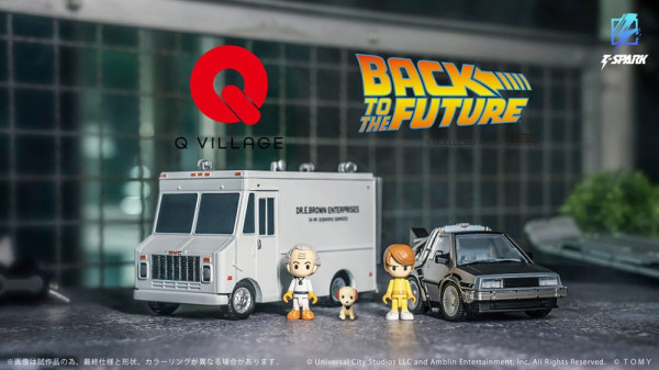 Back to the Future Q-Village Vehicles with mini-figures Time Machine Deluxe Set 9 cm 6