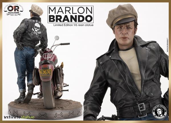 MARLON BRANDO W/BIKE OLD&RARE 1:6 RESIN STATUE - Infinite Statue