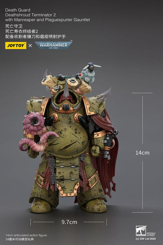 Warhammer 40k Action Figure 1/18 Death Guard Deathshroud Terminator 2 with Manreaper and Plaguespurt 6