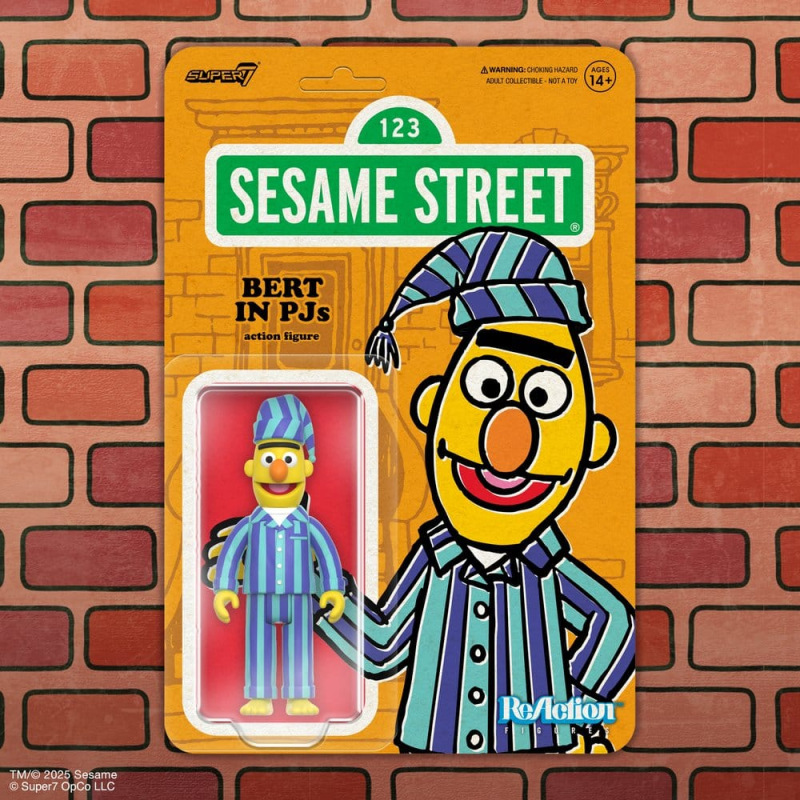 Sesame Street ReAction Action Figure Wave 06 Bert (PJ) 10 cm 3