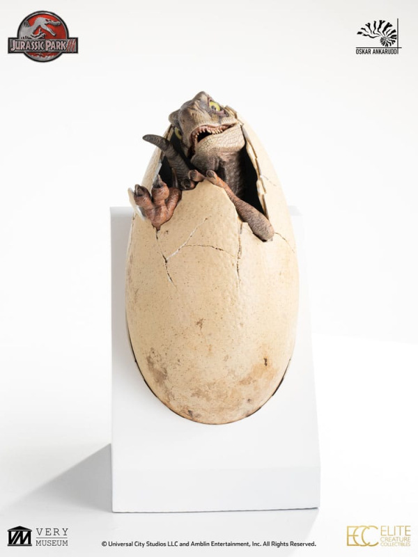 Jurassic Park III ECC Elite Creature Line Statue White Queen Hatching Egg 13 cm 2