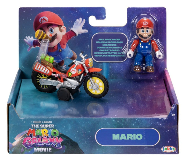 The Super Mario Galaxy Movie Action Figure with Pull Back Motorcycle Mario 6 cm 3