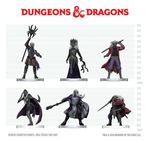 D&D Icons of the Realms Mini Figures Drow Warband 20 cm 1