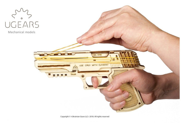 Ugears 3D Wooden Puzzle Wolf-01 Handgun 11