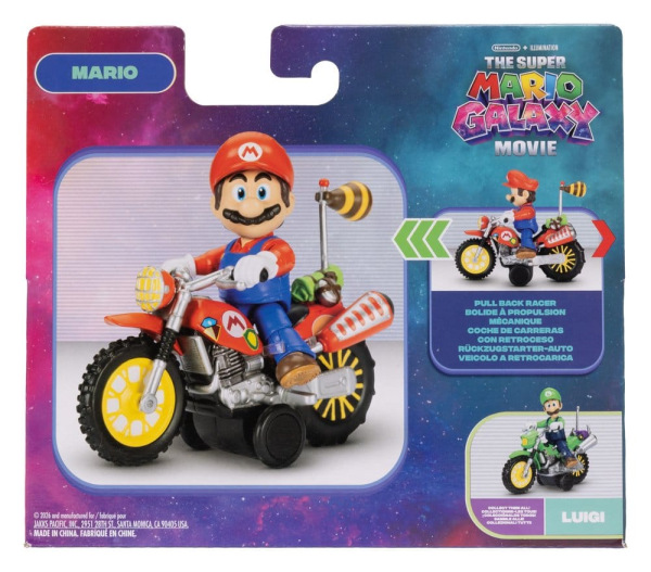 The Super Mario Galaxy Movie Action Figure with Pull Back Motorcycle Mario 6 cm 6