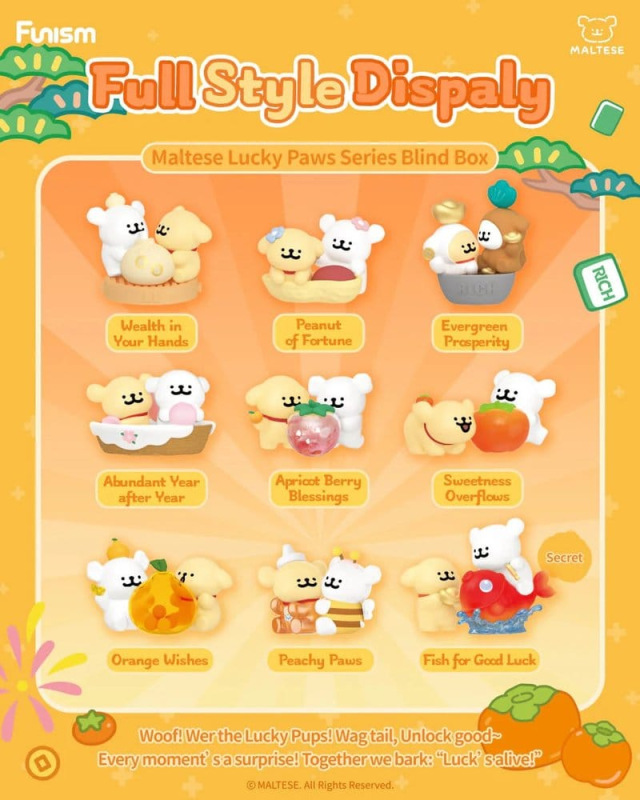 Maltese Blind Box Mini Figures Lucky Paws Series Display (8) 10