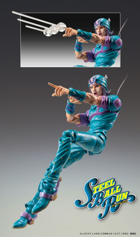 JoJo's Bizarre Adventure Part7 Steel Ball Run Super Action Action Figure Chozokado Johnny Joestar Se 6