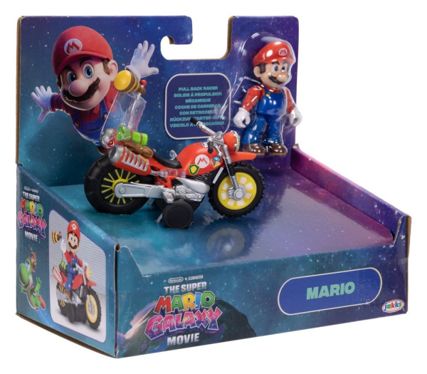 The Super Mario Galaxy Movie Action Figure with Pull Back Motorcycle Mario 6 cm 4