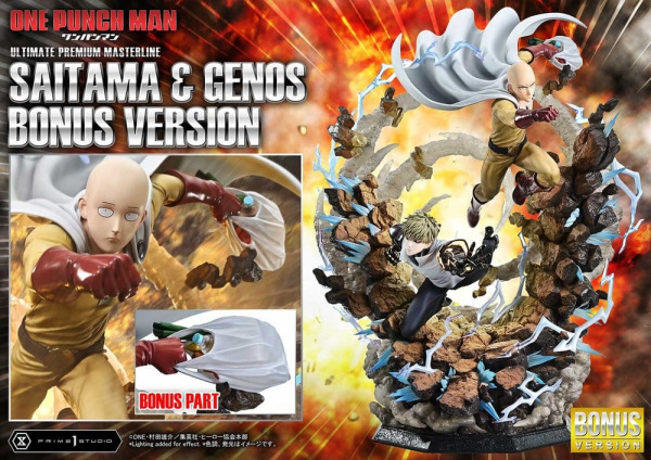 One-Punch Man Premium Masterline Series Statue 1/4 Saitama & Genos DX Bonus Version 73 cm 1