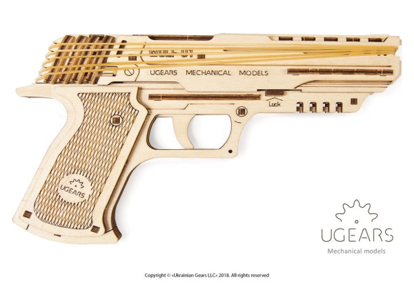 Ugears 3D Wooden Puzzle Wolf-01 Handgun 4