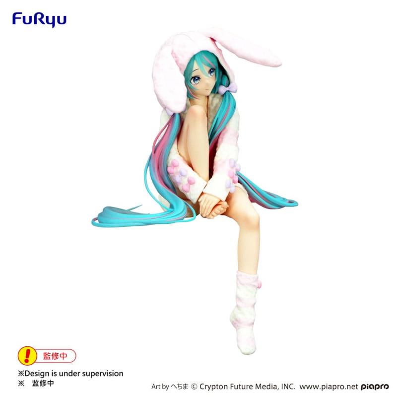 Hatsune Miku Noodle Stopper PVC Statue Rabbit Ear Hood Pajama 14 cm 3