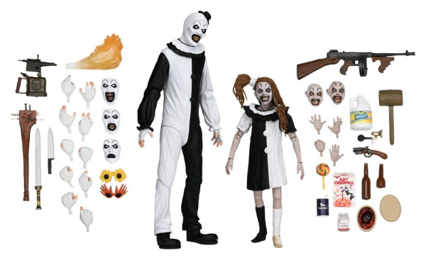 Terrifier 2 2-Pack Action Figures Ultimate Art the Clown & Little Pale Girl 18 cm 1