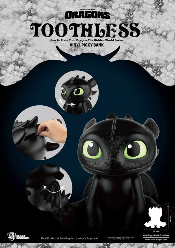 How To Train Your Dragon Piggy Vinyl Bank Toothless 30 cm 4