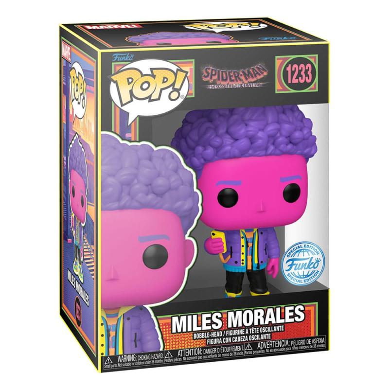 Spider-Man: Across the Spider-Verse POP! Marvel Vinyl Figure Miles Morales(BLKLT) Exclusive Edition