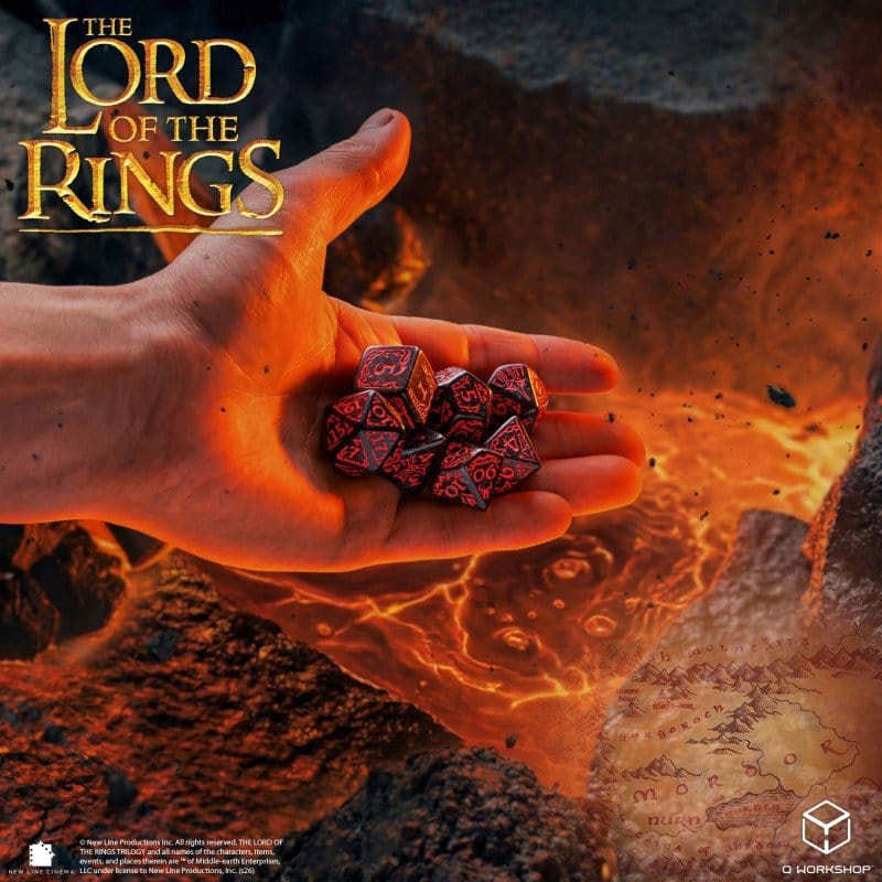 The Lord of the Rings Dice Set of 7 Mordor 9