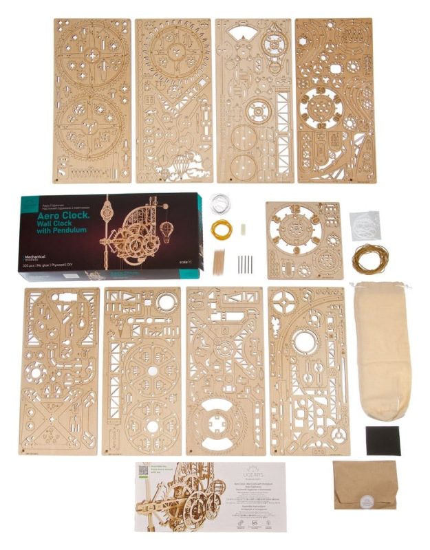 Ugears 3D Wooden Puzzle Aero Clock 1