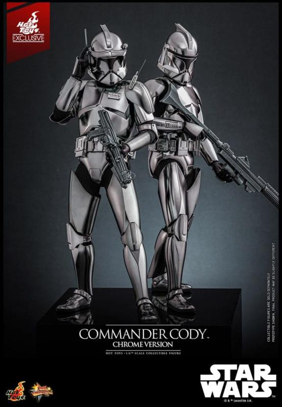 Star Wars Movie Masterpiece Action Figure 1/6 Commander Cody (Chrome Version) Hot Toys Exclusive 30