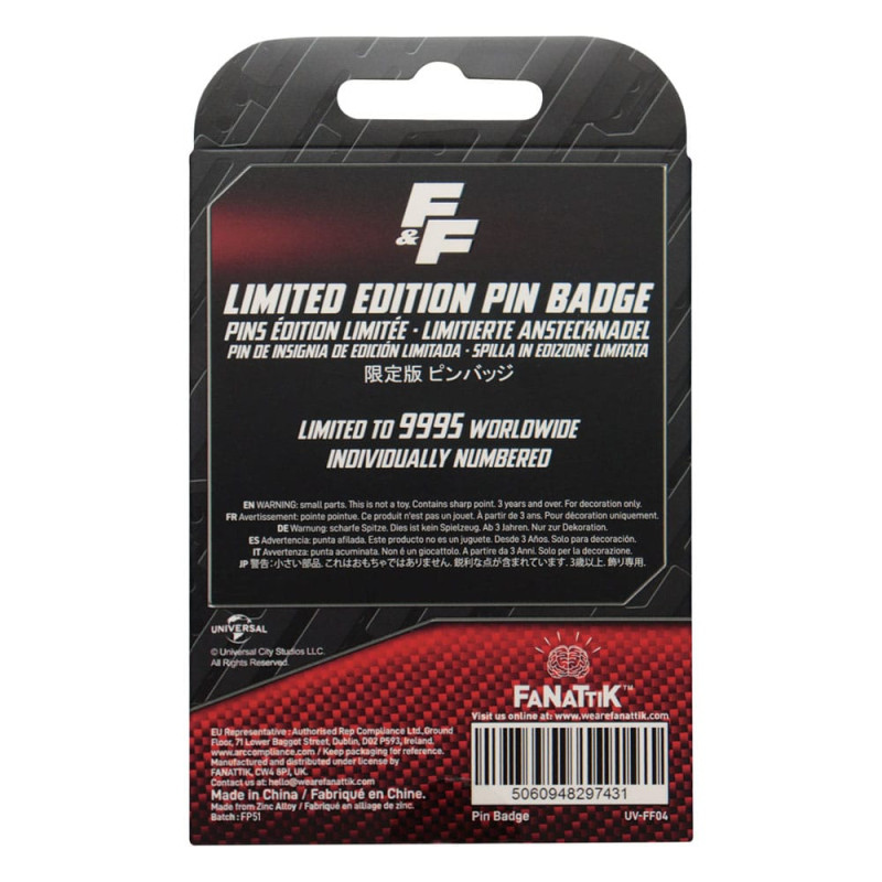 Fast & Furious Pin Badge Familia License Plate 1