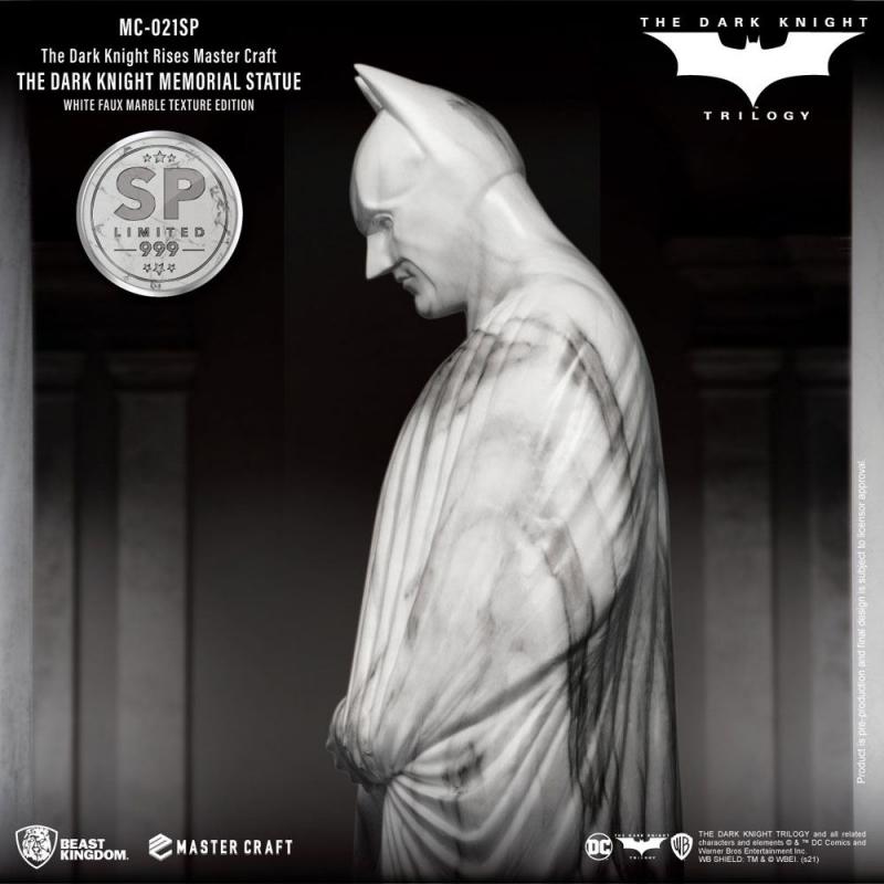 The Dark Knight Rises: Memorial Batman White Faux Marble Texture Master Craft Statue - BKT