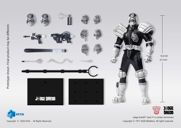 Judge Dredd Exquisite Super Action Figure 1/12 Judge Dredd Black & White Ver. 15 cm 1