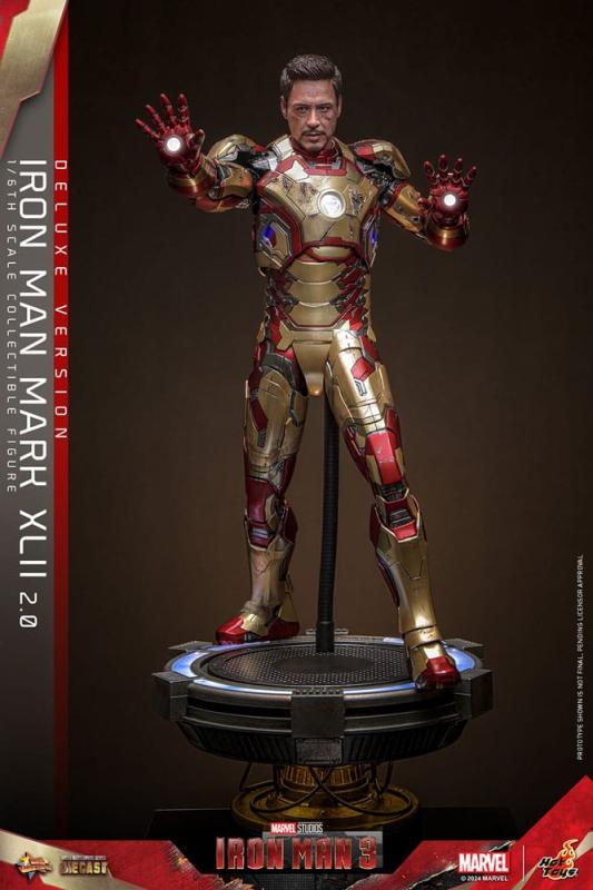 Iron Man 3 Movie Masterpiece Diecast Action Figure 1/6 Iron Man Mark XLII (2.0) Deluxe 32 cm