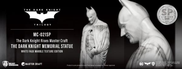 The Dark Knight Rises: Memorial Batman White Faux Marble Texture Master Craft Statue - BKT