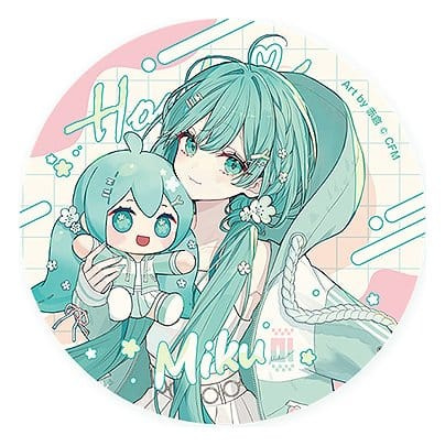 Character Vocal Series 01: Hatsune Miku Miku Hug Series Pinback Button: Flower Ver. 8 cm Umkarton (1