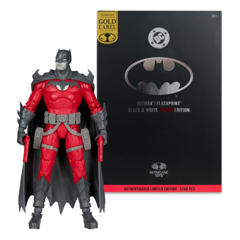 DC Multiverse Action Figure Batman (Flashpoint) (Black & White Accent Edition) (Gold Label) 18 cm 4