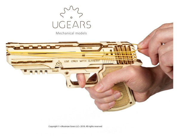 Ugears 3D Wooden Puzzle Wolf-01 Handgun 10