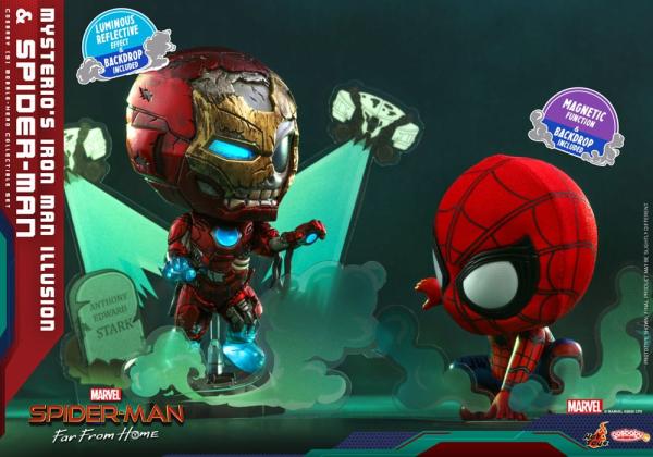 Spider-Man: Far From Home Cosbaby (S) Mini Figures Mysterio's Iron Man Illusion & Spider-Ma