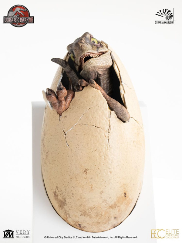 Jurassic Park III ECC Elite Creature Line Statue White Queen Hatching Egg 13 cm 1