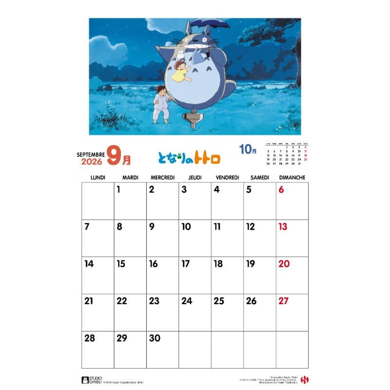 My Neighbor Totoro Calendar 2026 *French Version* 1