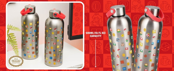 Super Mario Metal Water Bottle with Carry Loop 1